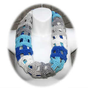 Blue Striped Windowpane Infinity - MADE TO ORDER